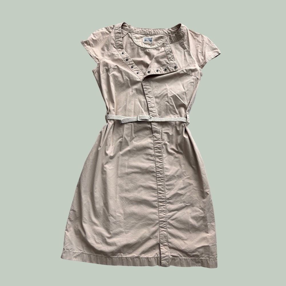 Converse Cap-Sleeve Belted Dress in Light Beige / Taupe Sz XS